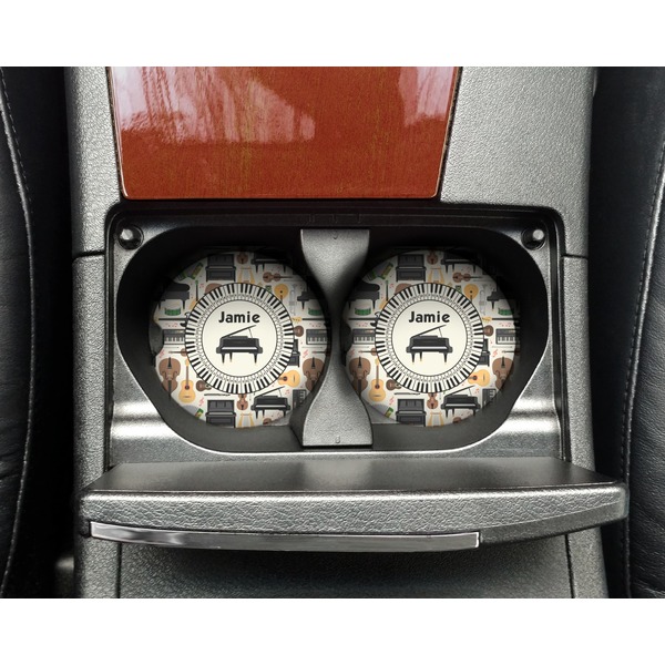 Musical Instruments Sandstone Car Coaster - In Cup Holder