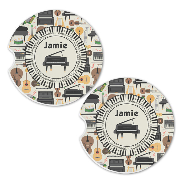Musical Instruments Sandstone Car Coasters - Set of 2