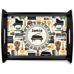 Musical Instruments Black Wooden Tray - Large (Personalized)