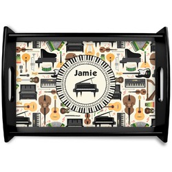 Musical Instruments Black Wooden Tray - Small (Personalized)