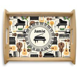 Musical Instruments Natural Wooden Tray - Large (Personalized)