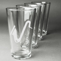 Musical Instruments Pint Glasses - Engraved (Set of 4)