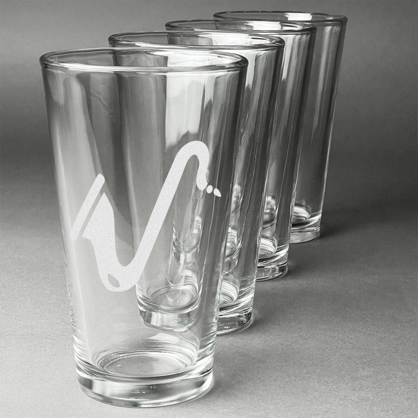 Custom Musical Instruments Pint Glasses - Engraved (Set of 4)