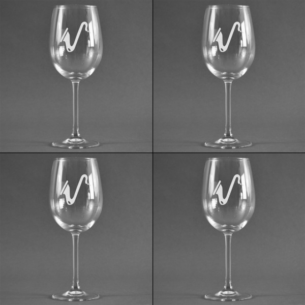 Musical Instruments Set of Four Personalized Wineglasses (Approval)