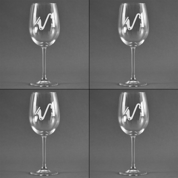 Musical Instruments Set of Four Personalized Wineglasses (Approval)