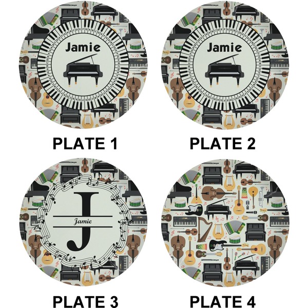 Musical Instruments Set of Lunch / Dinner Plates (Approval)