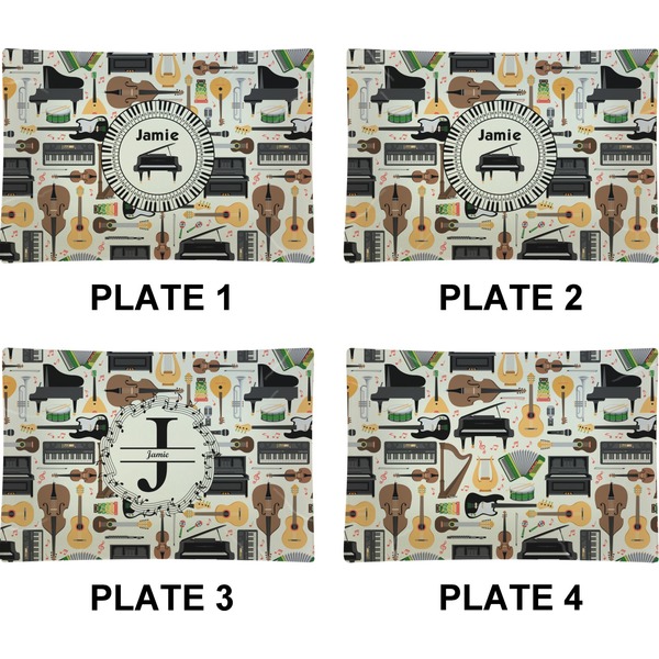 Musical Instruments Set of Rectangular Appetizer / Dessert Plates (Approval)