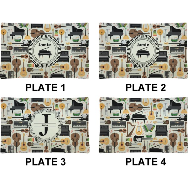 Musical Instruments Set of Rectangular Dinner Plates (Approval)