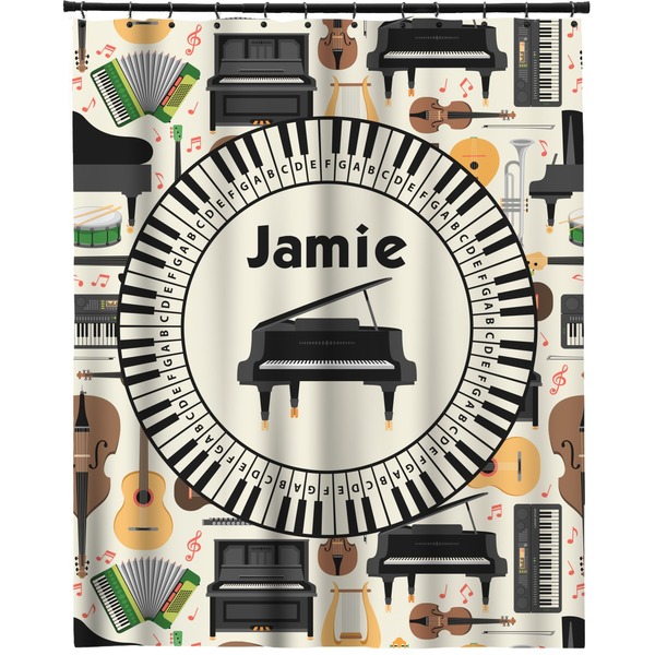 Custom Musical Instruments Extra Long Shower Curtain - 70"x84" (Personalized)