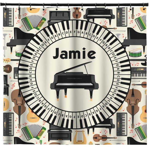 Custom Musical Instruments Shower Curtain - 71" x 74" (Personalized)