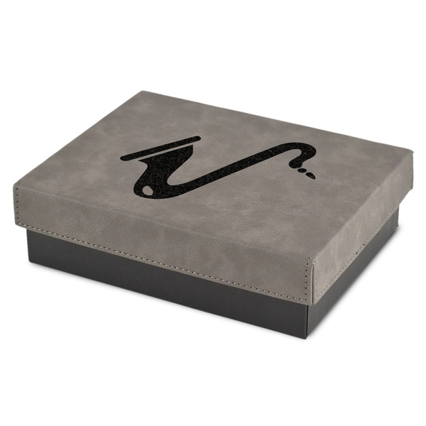 Custom Musical Instruments Small Gift Box w/ Engraved Leather Lid