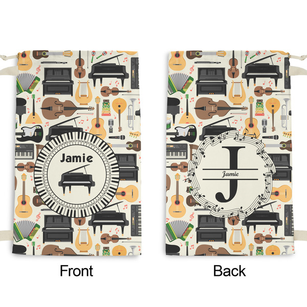 Musical Instruments Small Laundry Bag - Front & Back View