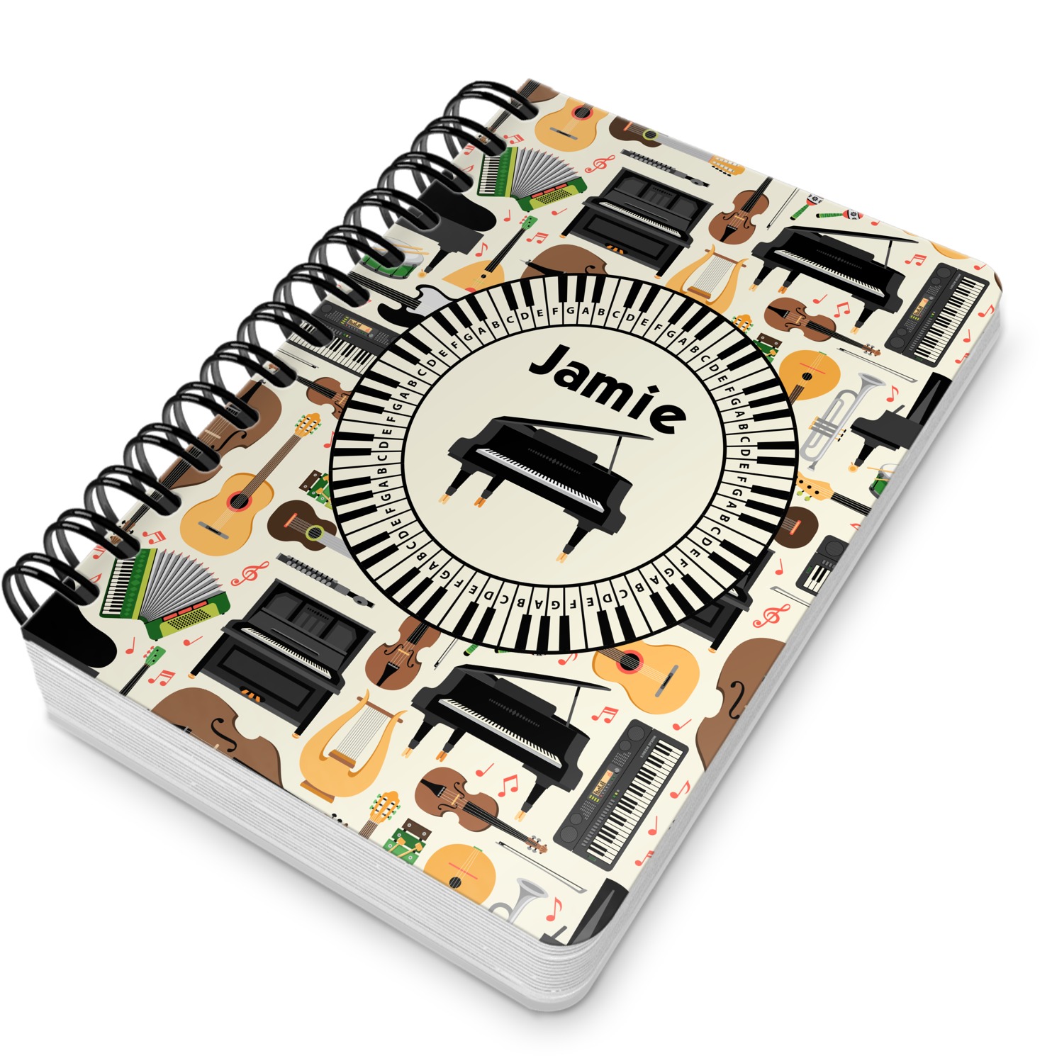 Musical Instruments Spiral Bound Notebook 5x7 (Personalized