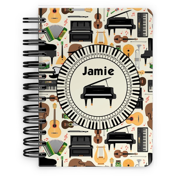 Custom Musical Instruments Spiral Notebook - 5x7 w/ Name or Text