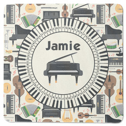 Musical Instruments Square Rubber Backed Coaster (Personalized)