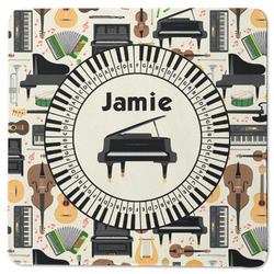 Musical Instruments Square Rubber Backed Coaster (Personalized)