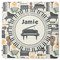 Musical Instruments Square Coaster Rubber Back - Single