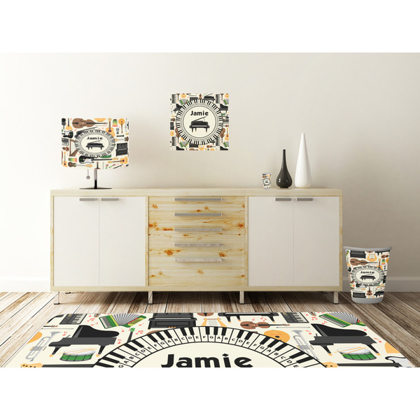 Musical Instruments Square Wall Decal Wooden Desk