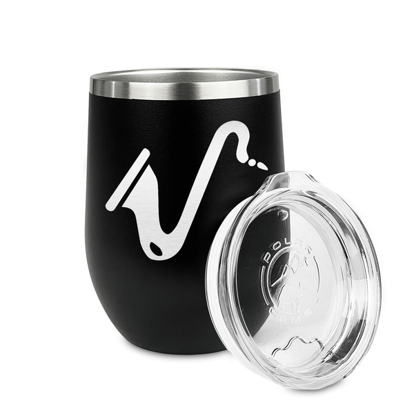 Musical Instruments Stainless Wine Tumblers - Black - Double Sided - Alt View
