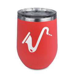 Musical Instruments Stemless Stainless Steel Wine Tumbler - Coral - Double Sided (Personalized)