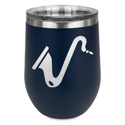 Musical Instruments Stemless Stainless Steel Wine Tumbler - Navy - Double Sided (Personalized)