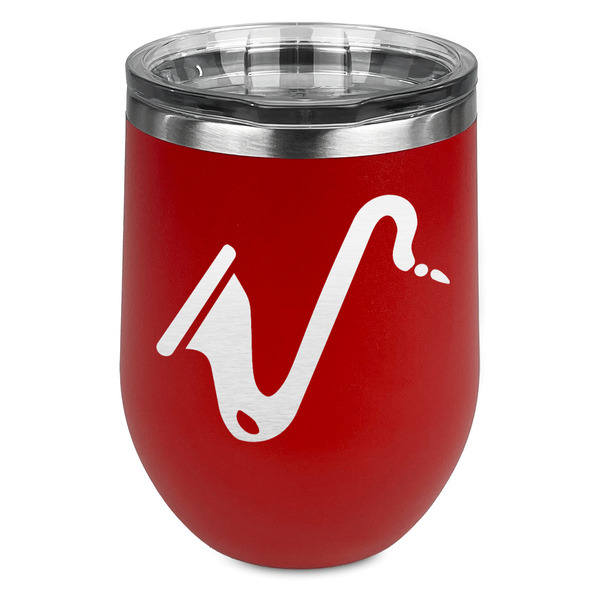 Custom Musical Instruments Stemless Stainless Steel Wine Tumbler - Red - Single Sided