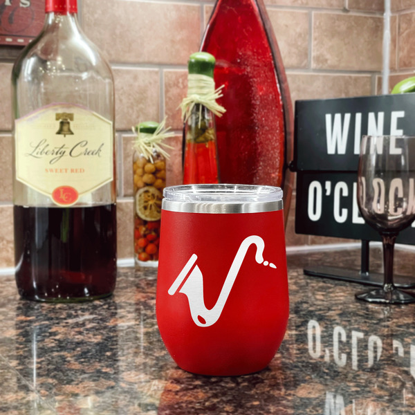 Musical Instruments Stainless Wine Tumblers - Red - Single Sided - In Context