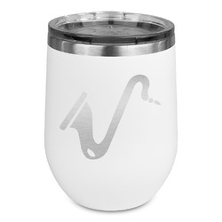 Musical Instruments Stemless Stainless Steel Wine Tumbler - White - Double Sided (Personalized)
