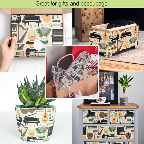 Musical Instruments Tissue Paper - In Use Collage