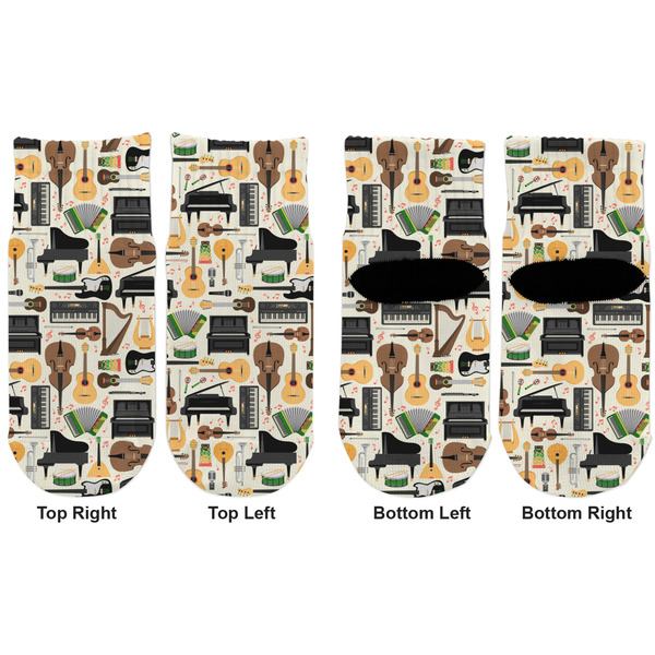 Musical Instruments Toddler Ankle Socks - Double Pair - Front and Back - Apvl