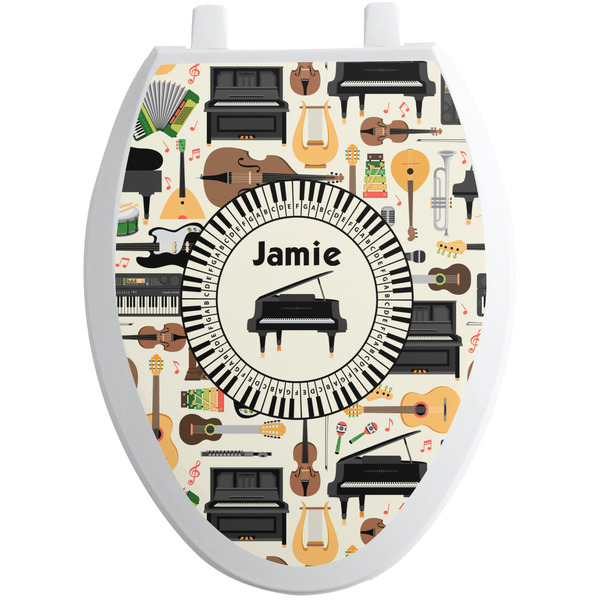 Custom Musical Instruments Toilet Seat Decal - Elongated (Personalized)