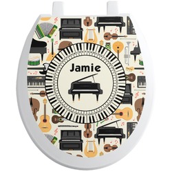 Musical Instruments Toilet Seat Decal - Round (Personalized)