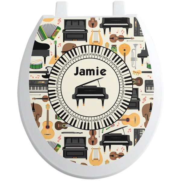 Custom Musical Instruments Toilet Seat Decal - Round (Personalized)