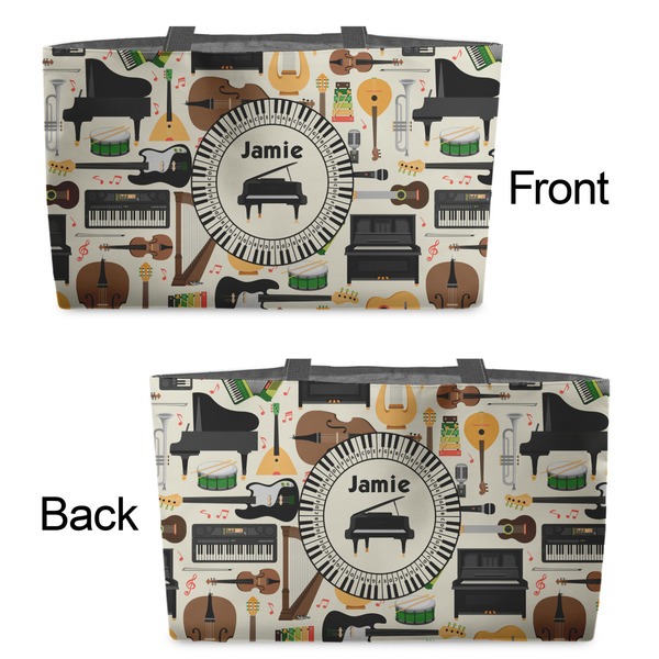 Musical Instruments Tote w/Black Handles - Front & Back Views