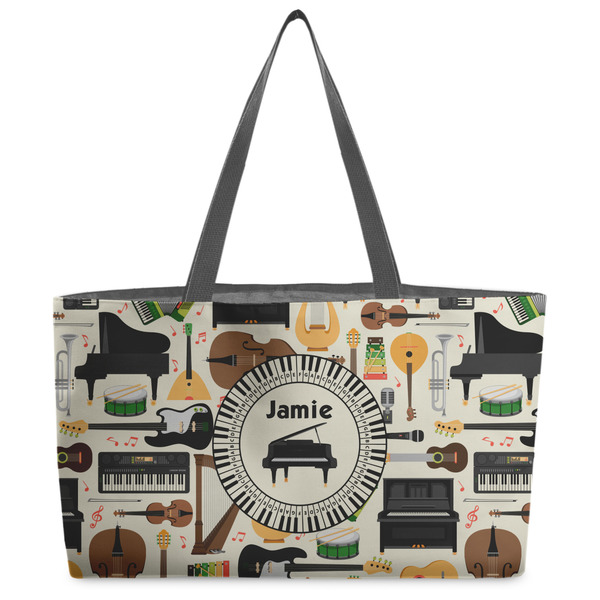 Custom Musical Instruments Beach Totes Bag - w/ Black Handles (Personalized)