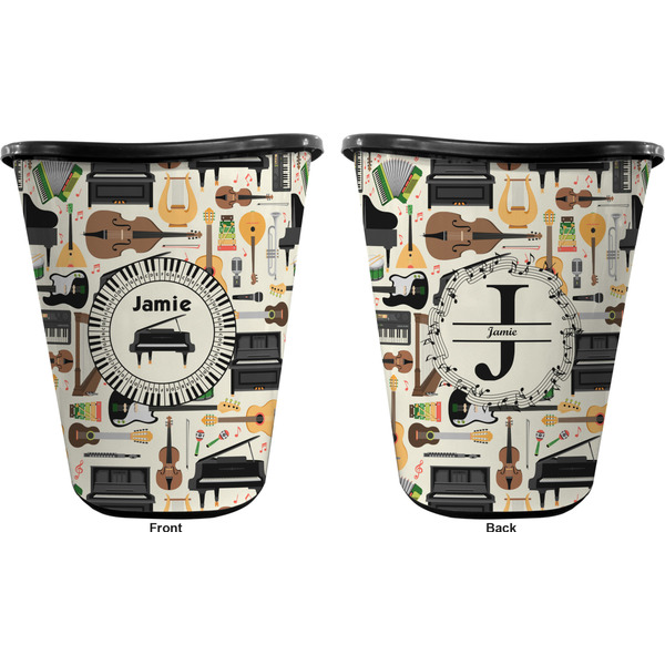 Musical Instruments Trash Can Black - Front and Back - Apvl