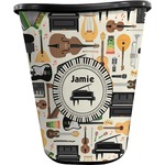 Musical Instruments Waste Basket - Single Sided (Black) (Personalized)