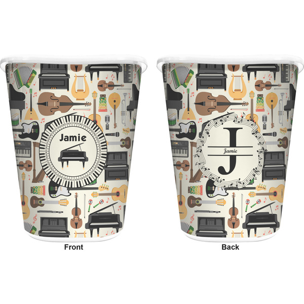 Musical Instruments Trash Can White - Front and Back - Apvl