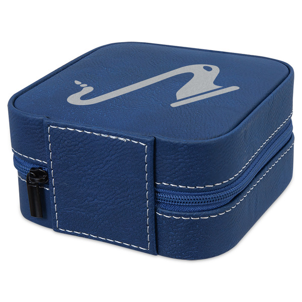 Musical Instruments Travel Jewelry Boxes - Leather - Navy Blue - View from Rear