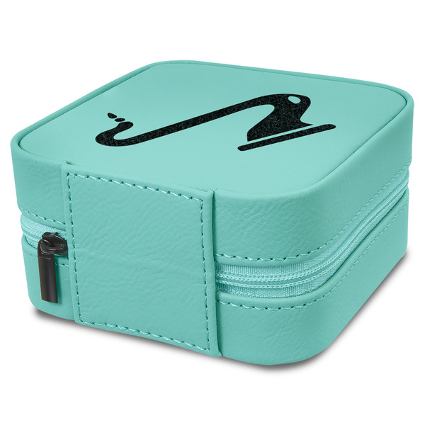 Musical Instruments Travel Jewelry Boxes - Leather - Teal - View from Rear