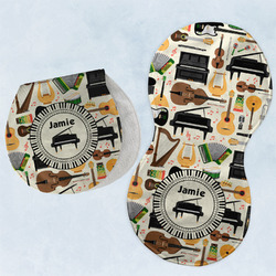 Musical Instruments Burp Pads - Velour - Set of 2 w/ Name or Text