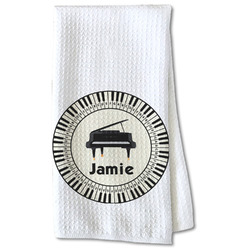 Musical Instruments Kitchen Towel - Waffle Weave - Partial Print (Personalized)