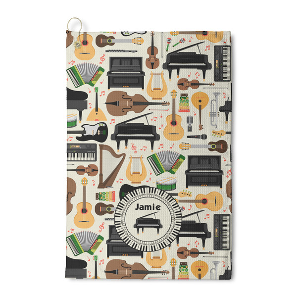 Custom Musical Instruments Waffle Weave Golf Towel (Personalized)