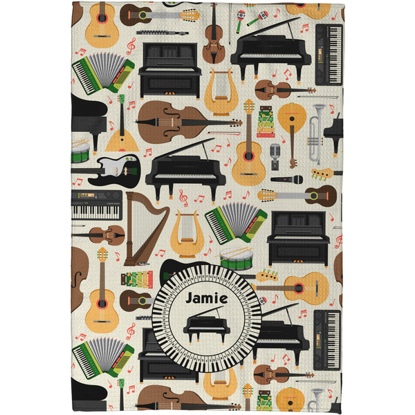 Musical Instruments Waffle Weave Towel - Full Color Print - Approval Image