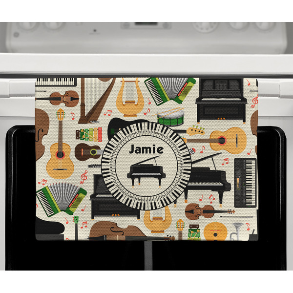 Musical Instruments Waffle Weave Towel - Full Color Print - Lifestyle2 Image