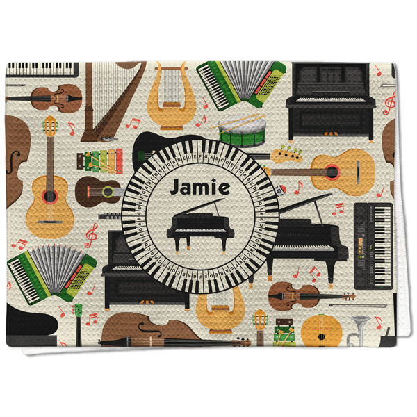 Custom Musical Instruments Kitchen Towel - Waffle Weave (Personalized)