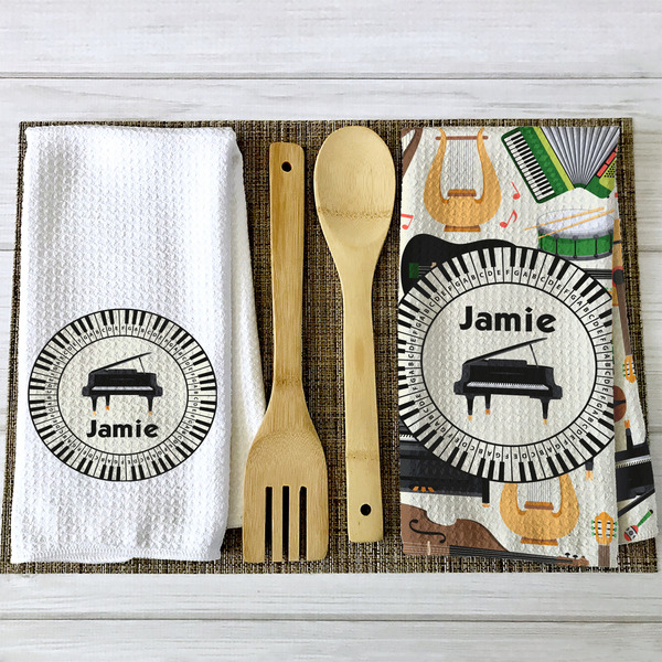 Musical Instruments Waffle Weave Towels - 2 Print Styles