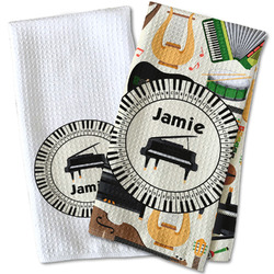 Musical Instruments Kitchen Towel - Waffle Weave (Personalized)