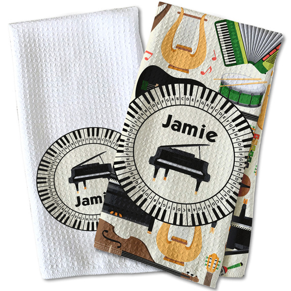 Musical Instruments Waffle Weave Towels - Two Print Styles