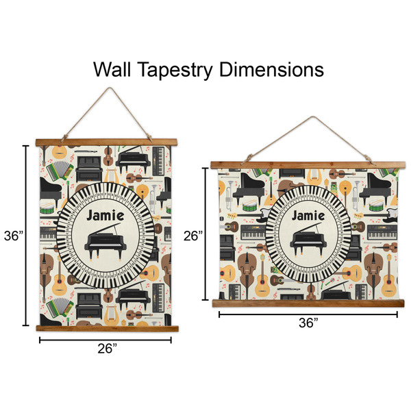 Musical Instruments Wall Hanging Tapestries - Parent/Sizing